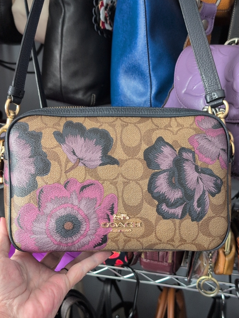 Coach Jes Signature Crossbody Bag With Kaffe Fassett Floral Print C2799